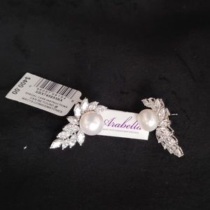 Cultured Freshwater Pearl (10mm) & Cubic Zirconia Drop Earrings